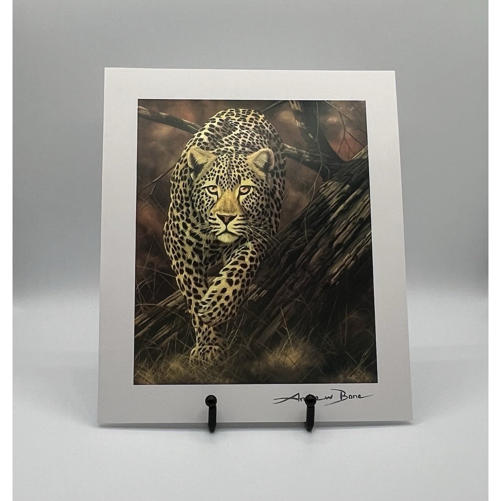 Seriolithograph titled "Silent Stalker" by African wildlife artist Andrew Bone